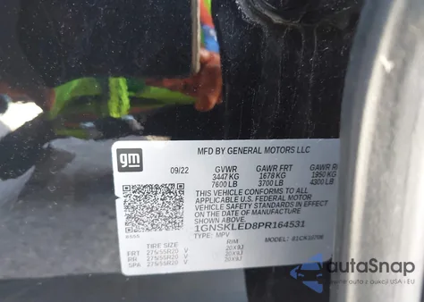 2023 Chevrolet Tahoe 4Wd Commercial Fleet из США, поврежденный, VIN 1GNSKLED8PR164531